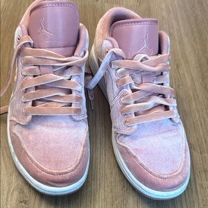 Jordan Women's Pink Velvet Low-Top Sneakers